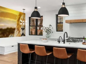 Sale Leeuw in een savanne landschap fotobehang Tienerkamer | Dieren