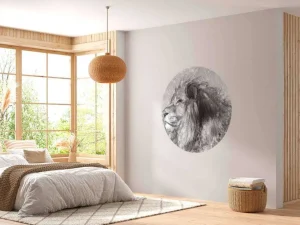 Best Leeuw tekening fotobehang Tienerkamer | Dieren