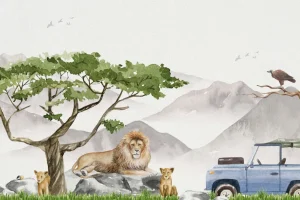 Fashion Leeuwen safari Kinderkamer | Dieren