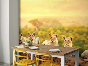 Outlet Leeuwenwelpen wachten op hun moeder fotobehang Tienerkamer | Hobbykamer