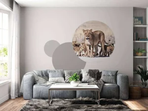 Hot Leeuwin met haar welpen fotobehang Dieren