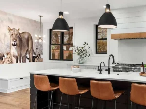 Hot Leeuwin met haar welpen fotobehang Dieren