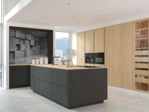 New Lege betonnen interieur met decoratie kubussen op de muur fotobehang 3d