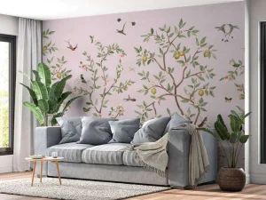 Hot Lemon Tree Chinoiserie - Pink Bloemen