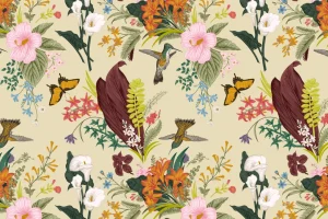 Fashion Leven in de lente print fotobehang Dieren | Bloemen