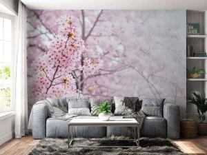 Outlet Lichte Bloesem in Korea fotobehang Bloemen