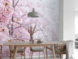 Outlet Lichte Bloesem in Korea fotobehang Bloemen