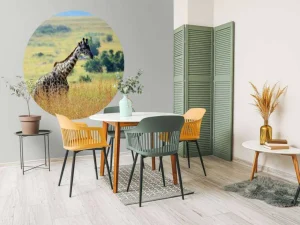 Online Lichte Giraffe in de natuur fotobehang Dieren