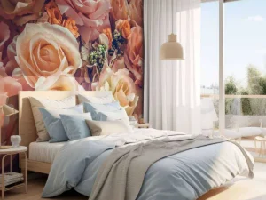 Outlet Liefdevol rozenboeket fotobehang Tienerkamer | Bloemen