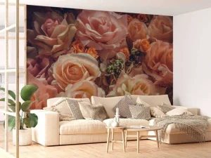 Outlet Liefdevol rozenboeket fotobehang Tienerkamer | Bloemen