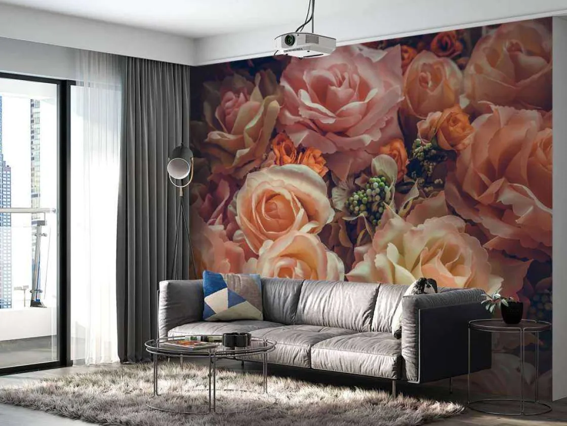 liefdevol_rozenboeket_fot_3.webp Outlet Liefdevol rozenboeket fotobehang Tienerkamer | Bloemen