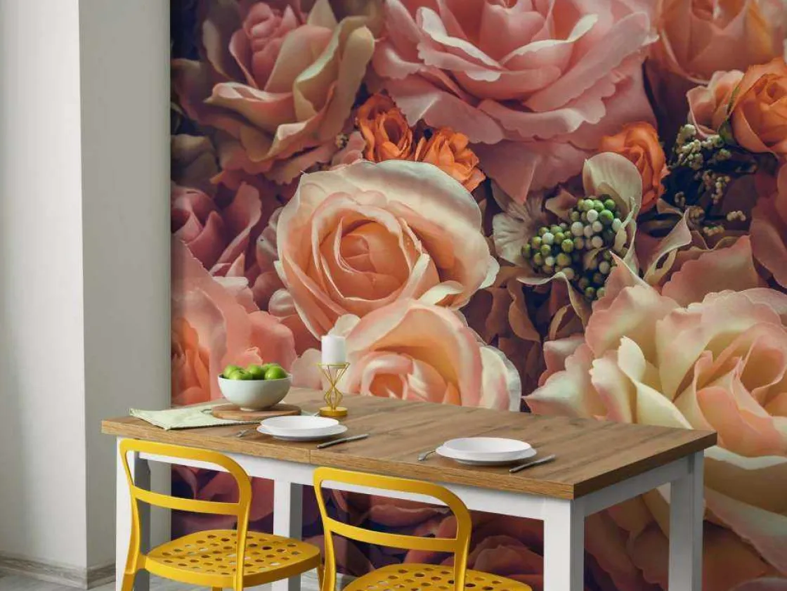liefdevol_rozenboeket_fot_4.webp Outlet Liefdevol rozenboeket fotobehang Tienerkamer | Bloemen