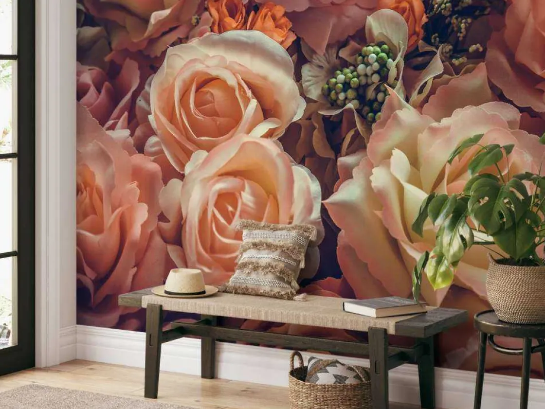 liefdevol_rozenboeket_fot_5.webp Outlet Liefdevol rozenboeket fotobehang Tienerkamer | Bloemen