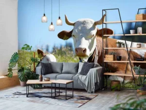 Best Liggende Koe en Kalf fotobehang Dieren