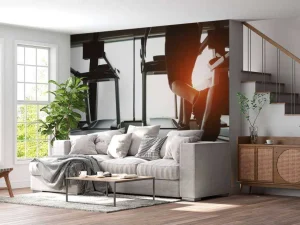 Hot Loopbanden met zonlicht erop fotobehang Sport