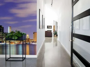 Fashion Lower Manhattan in de avond fotobehang Architectuur
