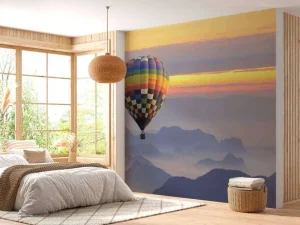 Clearance Luchtballon bij zonsondergang fotobehang Transport