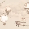 Hot Luchtballonnen in taupe Kinderkamer
