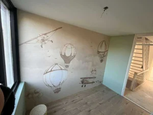 Hot Luchtballonnen in taupe Kinderkamer