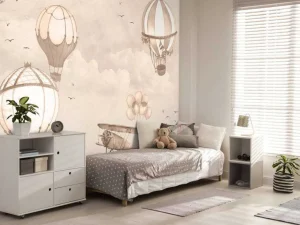 Hot Luchtballonnen in taupe Kinderkamer