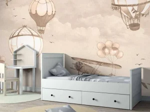 Hot Luchtballonnen in taupe Kinderkamer
