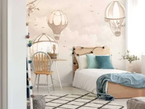 Hot Luchtballonnen in taupe Kinderkamer