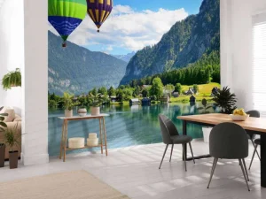 Best Luchtballonnen tussen de bergen fotobehang Transport