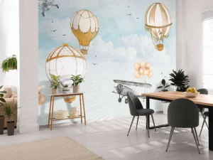 Outlet Luchtballonnen waterverf Kinderkamer