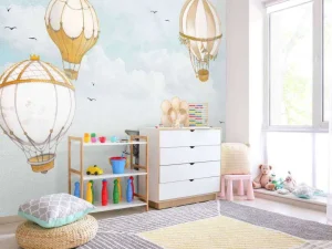 Outlet Luchtballonnen waterverf Kinderkamer