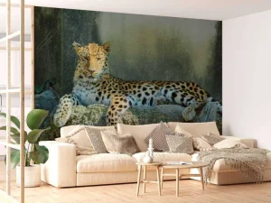 Sale Luipaard met een alerte houding fotobehang Dieren