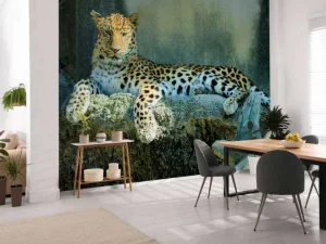 Sale Luipaard met een alerte houding fotobehang Dieren