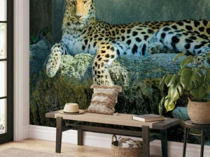 Sale Luipaard met een alerte houding fotobehang Dieren