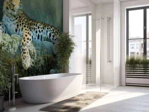 Sale Luipaard met een alerte houding fotobehang Dieren