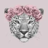 Online Luipaard met roze bloemen Dieren