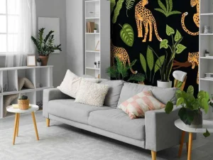 New Luipaard Patroon met bladeren fotobehang Dieren