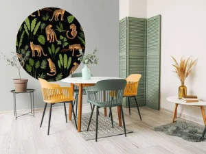 New Luipaard Patroon met bladeren fotobehang Dieren