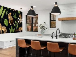 New Luipaard Patroon met bladeren fotobehang Dieren