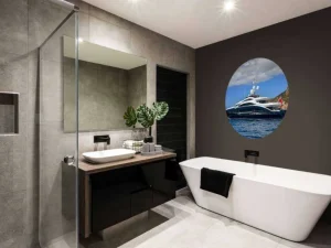New Luxe jacht aan de kust fotobehang Tienerkamer | Transport