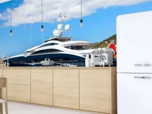 New Luxe jacht aan de kust fotobehang Tienerkamer | Transport