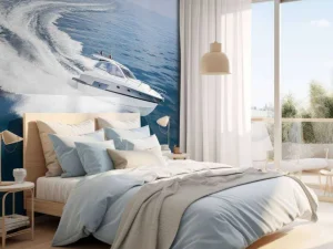 Discount Luxe speedboot op zee fotobehang Tienerkamer | Transport