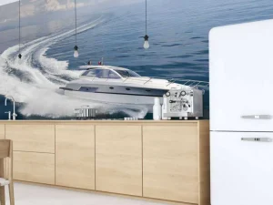 Discount Luxe speedboot op zee fotobehang Tienerkamer | Transport