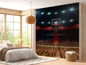 Discount Luxueuze basketbal arena fotobehang Kinderkamer | Sport