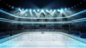 Sale Luxueuze ijshockey arena op de lengte fotobehang Kinderkamer | Sport