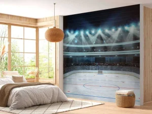 Sale Luxueuze ijshockey arena op de lengte fotobehang Kinderkamer | Sport