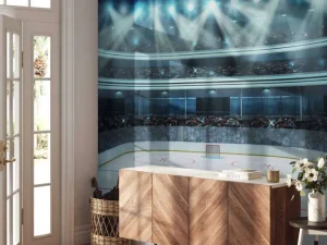 Sale Luxueuze ijshockey arena op de lengte fotobehang Kinderkamer | Sport
