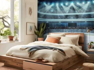 Sale Luxueuze ijshockey arena op de lengte fotobehang Kinderkamer | Sport