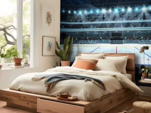 Hot Luxueuze ijshockey arena fotobehang Kinderkamer | Sport