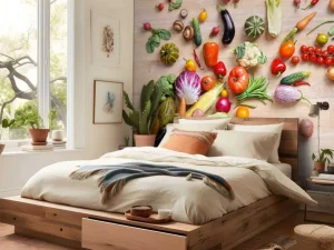 Fashion Mand met groenten en fruit fotobehang Keuken