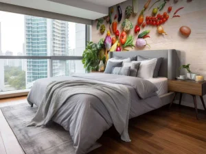 Fashion Mand met groenten en fruit fotobehang Keuken