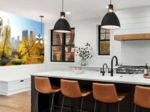 Outlet Manhattan Central Park in de herfst fotobehang Architectuur